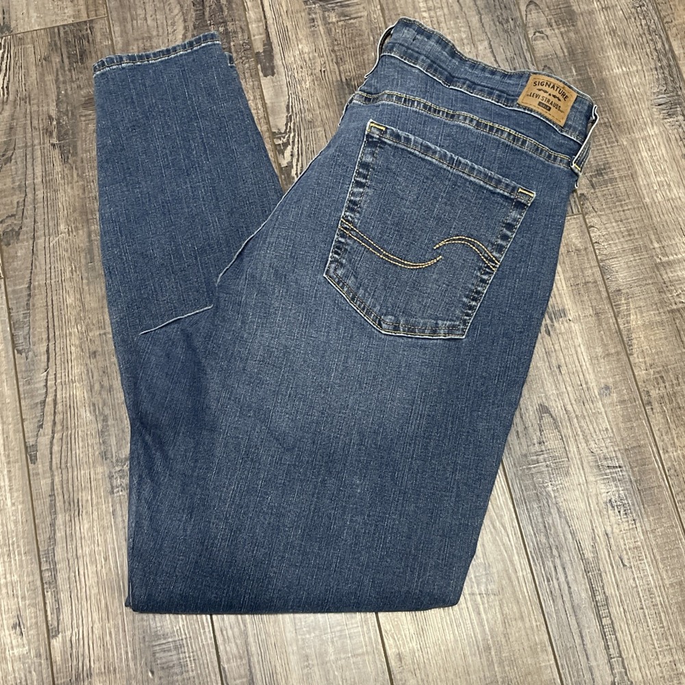 Signature By Levi Strauss Gold Women's Mid-Rise Skinny Denim Pants Blue Size 18M